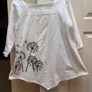 2/$10 Cotton Made Casual By Humans Medium Lagenlook Boho Tunic Floral Top